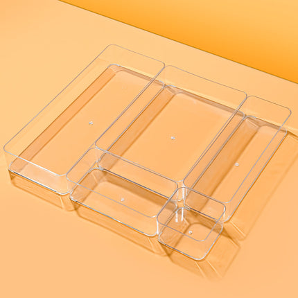 Stackable drawer storage box desktop stationery cosmetic partition box transparent acrylic right angle compartment finishing box