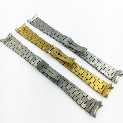 Stainless Steel Three-Bead Solid Watch Strap Rolex Watch Strap Steel Strap Watch Bracelet 13 17 20mm