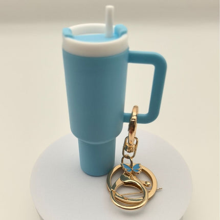 New detachable mini Stanley keychain Stanley ice cup butterfly with straw outdoor portable