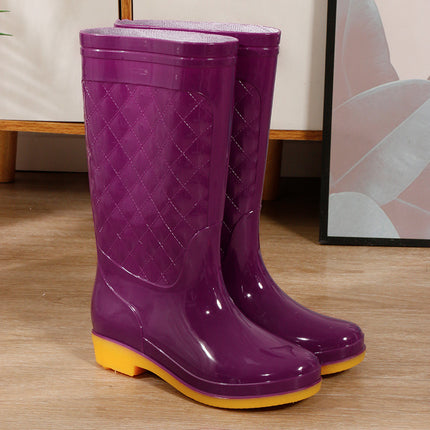 Rain Boots women's new fashion outdoor water shoes women's waterproof non-slip rain boots fleece-lined tendon sole rubber shoes overshoes 2022