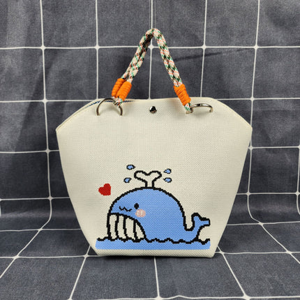 New Versatile and Cute Handbag Knitted Bag Tote Large Capacity Shoulder Bag Handbag Woven High-End Bag