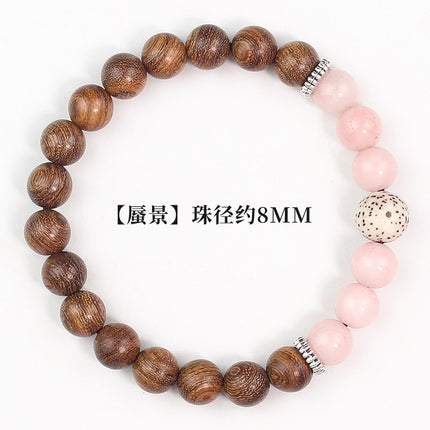 Multi-treasure beads bracelet luminous bamboo bead bracelet women's literary and artistic small fresh jewelry ebony sandalwood green sandalwood rosewood