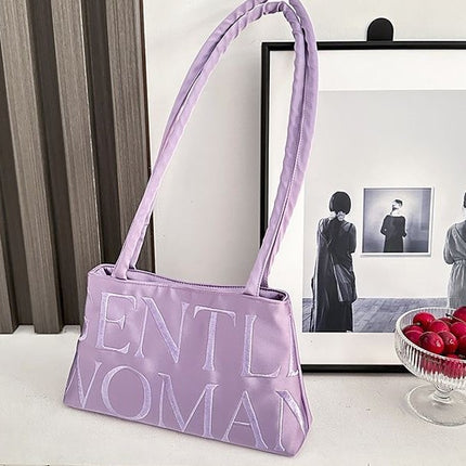 Thai Trendy Cross-Border Niche Design Satin Letter Embroidery Magnetic Buckle Handbag Versatile Crossbody Bag