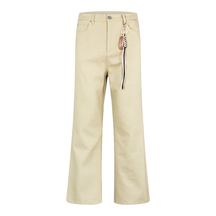Woven Rope Decoration Retro Simple Dress Pants Workwear Loose Pleated Drape Flared Cleanfit Slimming Casual Pants