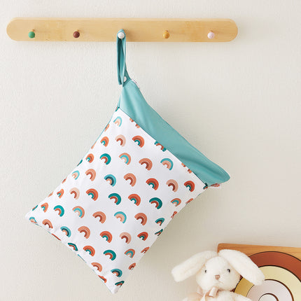 Ins Baby Room Decorative Storage Hanging Bag Cross-border Hot Selling Baby Diaper Bag Wetbag Dry and Wet Separation 30*40