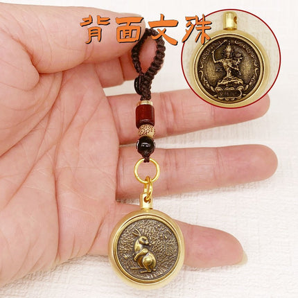A generation of 12 zodiac Buddha patron saint turn key chain pendant fortune into the eight patron saint of treasure gourd