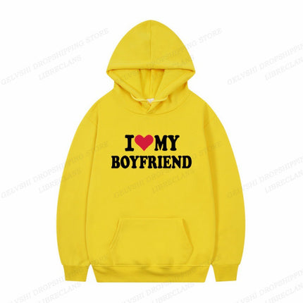 [Cross-border European Code] I Love Boyfriend Hoodie Men Fashion Hoodie