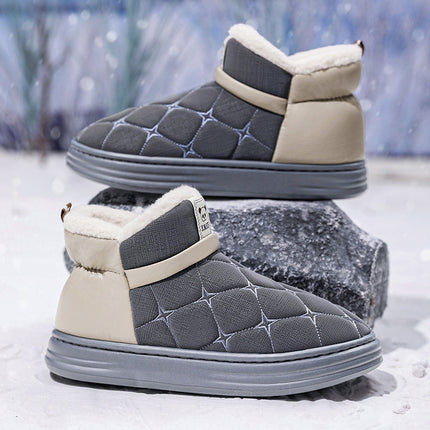Cotton Shoes Men's Winter fleece-lined Thickened Northeast Warm Snow Boots Men's Fur Integrated Cold-proof Down Bread Shoes