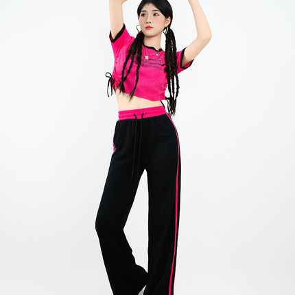 Korean Girl Group Student Cheerleading Performance Navel-Baring Performance Costume Ds Singing Suit Cheerleading Basketball Baby Suit
