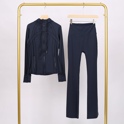 Lulu Df Stand-Up Collar Jacket Short Coat Tight-Fitting Stand-Up Collar Stretch Jacket with Gold Zipper Fitness Yoga Wear