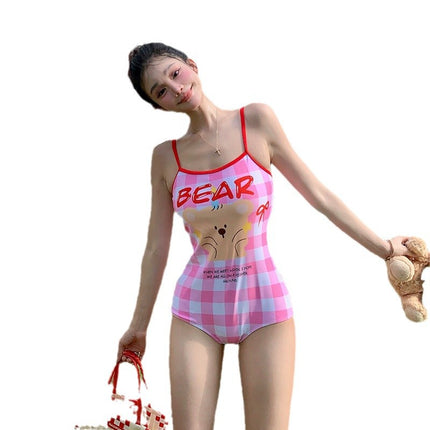 Swimsuit Women's High-end Sense Conservative Professional Racing Swimming Pool Sexy Bear Sling with Triangle Backless