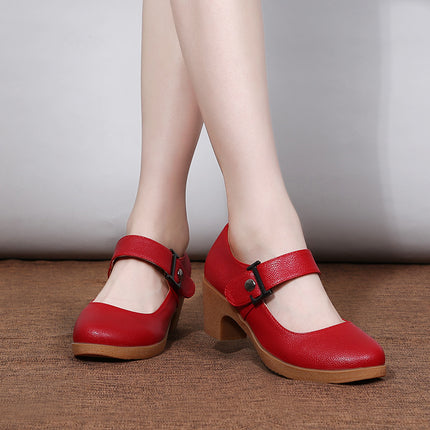 Factory direct sales dance shoes wholesale round head modern square dance shoes ladies mother shoes cross-border products 2025