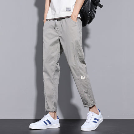 Casual Pants Men's Loose Straight Tooling Youth 2025 New Boys Summer Thin Trendy Brand Cropped Pants