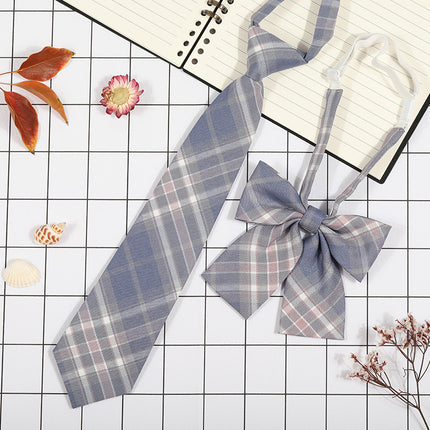 Japanese Plaid JK Tie Tie Set Women's College Style Graduation Photo Free Accessories Korean Style Bow Mariners Suit