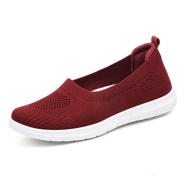 Cloth Shoes for Women, Slip-On Summer Shoes, Flat-Soled Shoes, Breathable Soft-Soled Casual Mom Shoes, Women's Flat-Heeled Shoes, Breathable and Comfortable