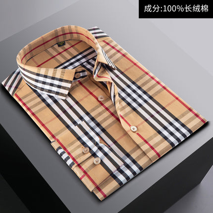 Light Luxury White Men's Shirt High-set Men's Pure Cotton Shirt 100% Cotton Business Clothing Non-ironing White Shirt