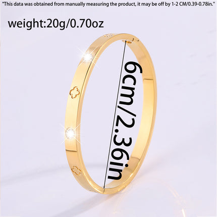Titanium Steel Bracelet Four-leaf Flower Embossed Bracelet Girl's High Sense Fashion Internet Celebrant Explosion Stainless Steel Bracelet Jewelry