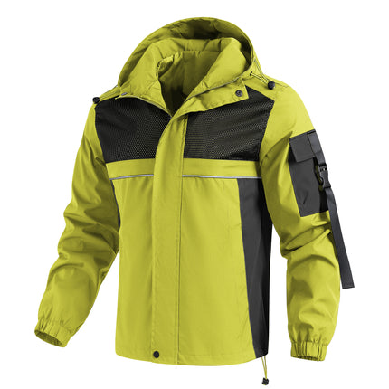 Men's New Cross-border Outdoor Contrast Color Jacket Functional Buckle Pocket Jacket Coat
