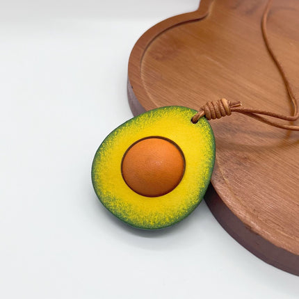 Handmade Genuine First-Layer Cowhide Avocado Bag Pendant Car Hanging Ornament Keychain Accessory Decoration