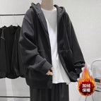 Original quality black 360g fleece-lined hoodie with back neck gusset / L code recommendation 50-55kg