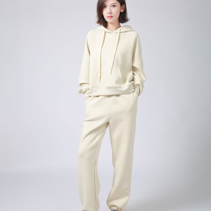 Autumn and Winter High-End Simple Casual Soft-Feel Hooded Long-Sleeved Lightweight Comfortable Lazy Sweatshirt for Women Mbh089