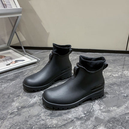 2026 Cross-Border Chelsea Short-Tube Water Shoes Rain Boots for Men and Women, Low-Top Rainproof Fashionable Water Boots for Women, Waterproof and Non-Slip