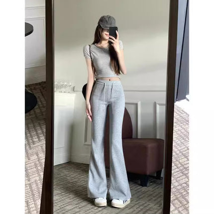 Cross-Border American Style 2026 Spring and Autumn New Flared Yoga Pants, Sweatpants, Bootcut Pants, High-Waisted Floor-Length Pants for Women