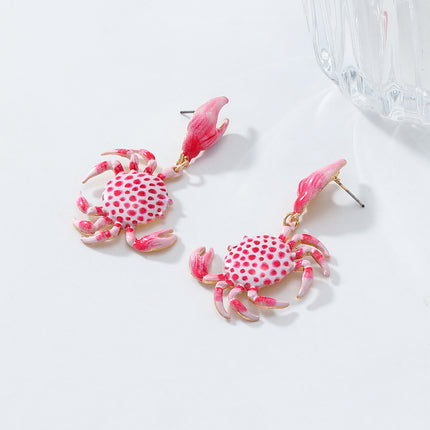 ZA European and American big brand exaggerated crab multi-layer earrings cute light luxury niche summer beach wind earrings ladies fashion