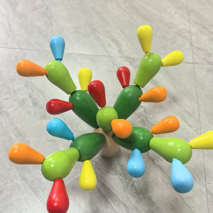 Wooden Cactus Building Blocks Large Particles 2 Cactus 1 to 3 Years Old 6 Toddlers Early Education Baby Educational Toys