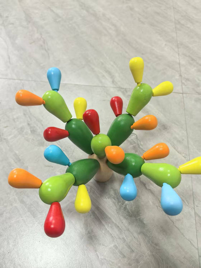 Wooden Cactus Building Blocks Large Particles 2 Cactus 1 to 3 Years Old 6 Toddlers Early Education Baby Educational Toys