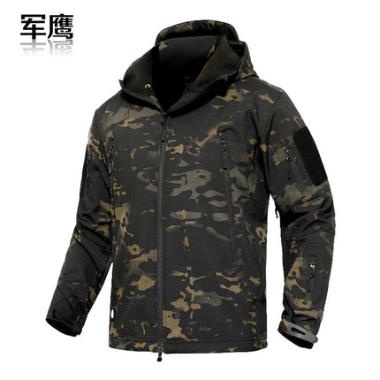 2026 Cross-Border Military Eagle Shark Skin Soft Shell Tactical Camouflage Jacket Men's Warm Breathable Wear-Resistant Military Fan Waterproof Jacket