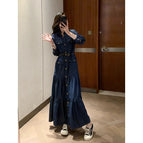 Dark blue denim dress / S [recommendation 47.5-52.5kg ]