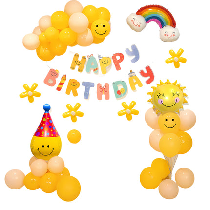 Cross-Border Ins Style Kidsren's Birthday Scene Decoration Boys and Girls Balloons Family Simple Party Ritual Sense