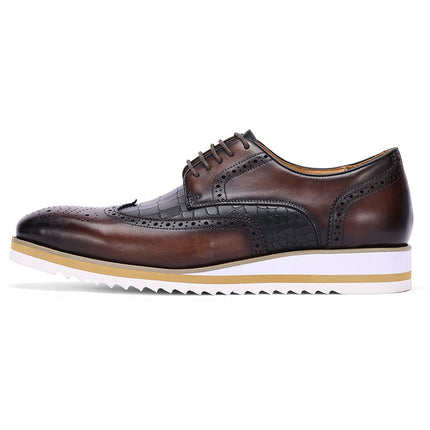 [First layer of cowhide] one-step handsome wedding shoes men's high-end business leather shoes men's British-style leather men's leather shoes