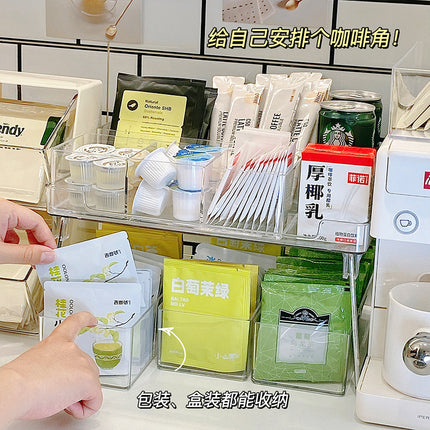 Drawer Storage Divider Built-In Storage Box Compartment Organizer Desktop Coffee Capsule Tea Bag Acrylic Small Box