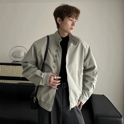 Cold Style Jacket Men's Trendy Brand Design bomber Pilot Stand Collar Jacket American Workwear Top