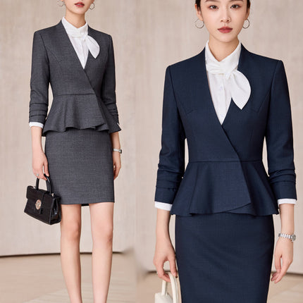 Business Attire, Goddess Style, Long-Sleeved Beauty Salon Front Desk, Fashion Hotel Manager, Sales Department, Jewelry Store Work Clothes