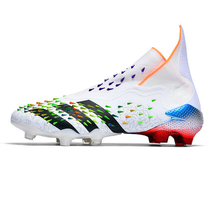 Cross-Border High-Top Messi Football Shoes Fg Nail Men's and Women's Kidsren's Artificial Turf Leather Foot Youth Student Socks Set Sneakers