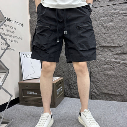 Japanese Retro Tooling Shorts Summer Men's Washed Cotton Elastic Micro Elastic Comfortable Sports Tooling Shorts Shorts