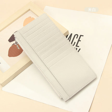 Genuine Leather women's wallet long foreign trade Japanese multi-card card holder first layer cowhide zipper handbag long wallet