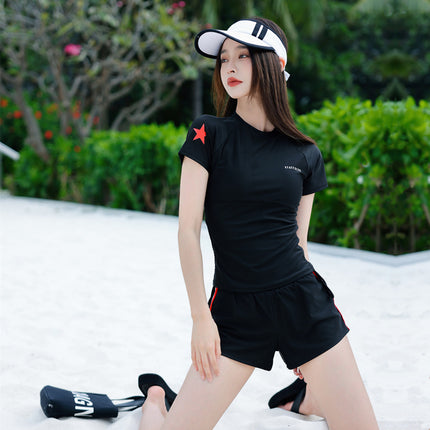 Women's Swimsuit Summer Split Conservative Belly-Covering Slimming Look Professional Sports Swimsuit 2025 Popular Two-Piece Student Swimsuit