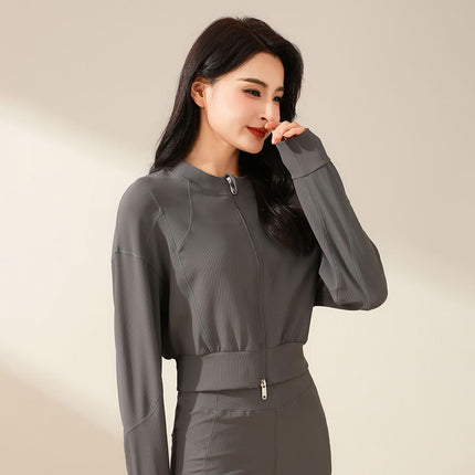 Dancing Sports suit Women's Spring and Autumn 2024 New High-end Yoga Clothes Casual Jacket Slim Flared Pants