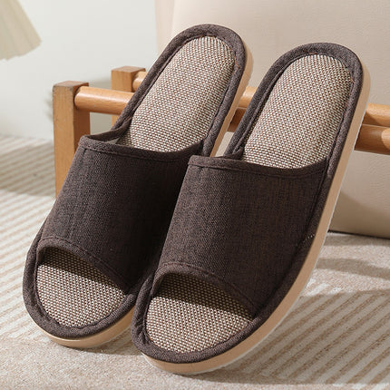 Linen Slippers for Women in Spring & Fall Seasons Indoor Household Cotton and Linen Slippers for Home Non-Slip Summer Male Couple Wholesale
