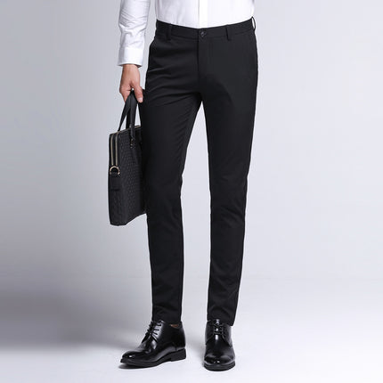 2025 New Men's Autumn Straight Pants Youth Men's Pants Business Casual Pants Non-ironing Slim-fit Small Leg Pants