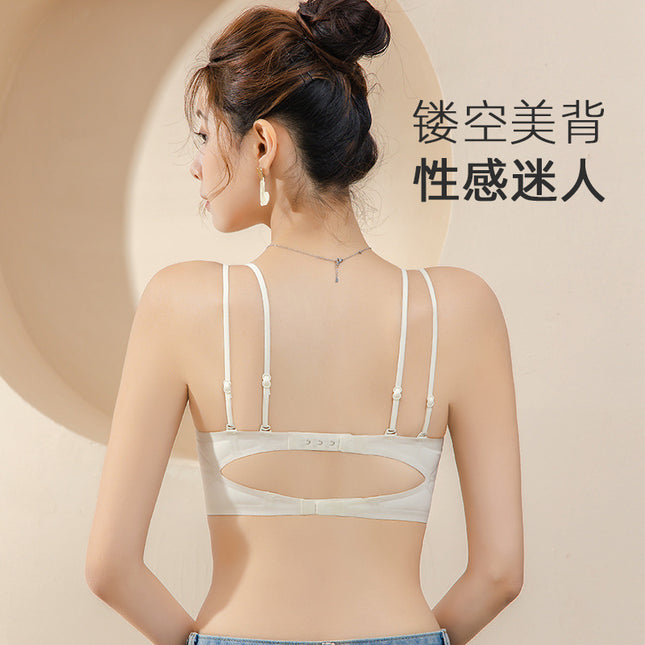 Small Chest Push-up Large No-mark Underwear Women's Upper Pocket Anti-sagging Transparent Shoulder Strap Beautiful Back Sexy Strapless Bra