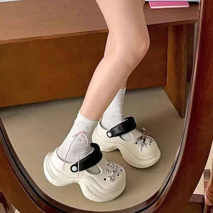 2026 Women's Clogs with Toe Protection, Popular Style, Casual Retro with Bow Accessories, Non-Slip, Wear-Resistant, Eva, Comfortable