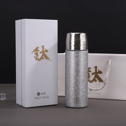 New High-Looking Pure Titanium Insulated Titanium Cup, Light Luxury and High-End Business Gift Water Cup, High-End Household Tea Cup