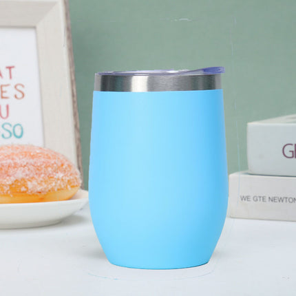 304 Stainless Steel Eggshell Cup Portable Cross-Border U-Shaped Wine Thermos Cup 12oz Cup American Style Wholesale Aviation Cup