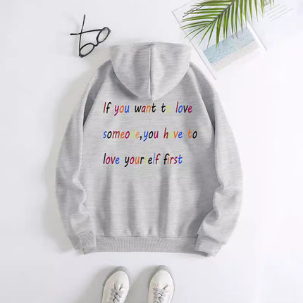 Fashion Joker Hoodie Back Letter Print