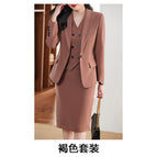 Brown suit 23802 brown skirt / S